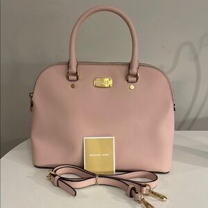 ⭐️Host Pick x 2 ⭐️ Michael Kors Cindy Large Saffiano Pink Leather Satchel lik…